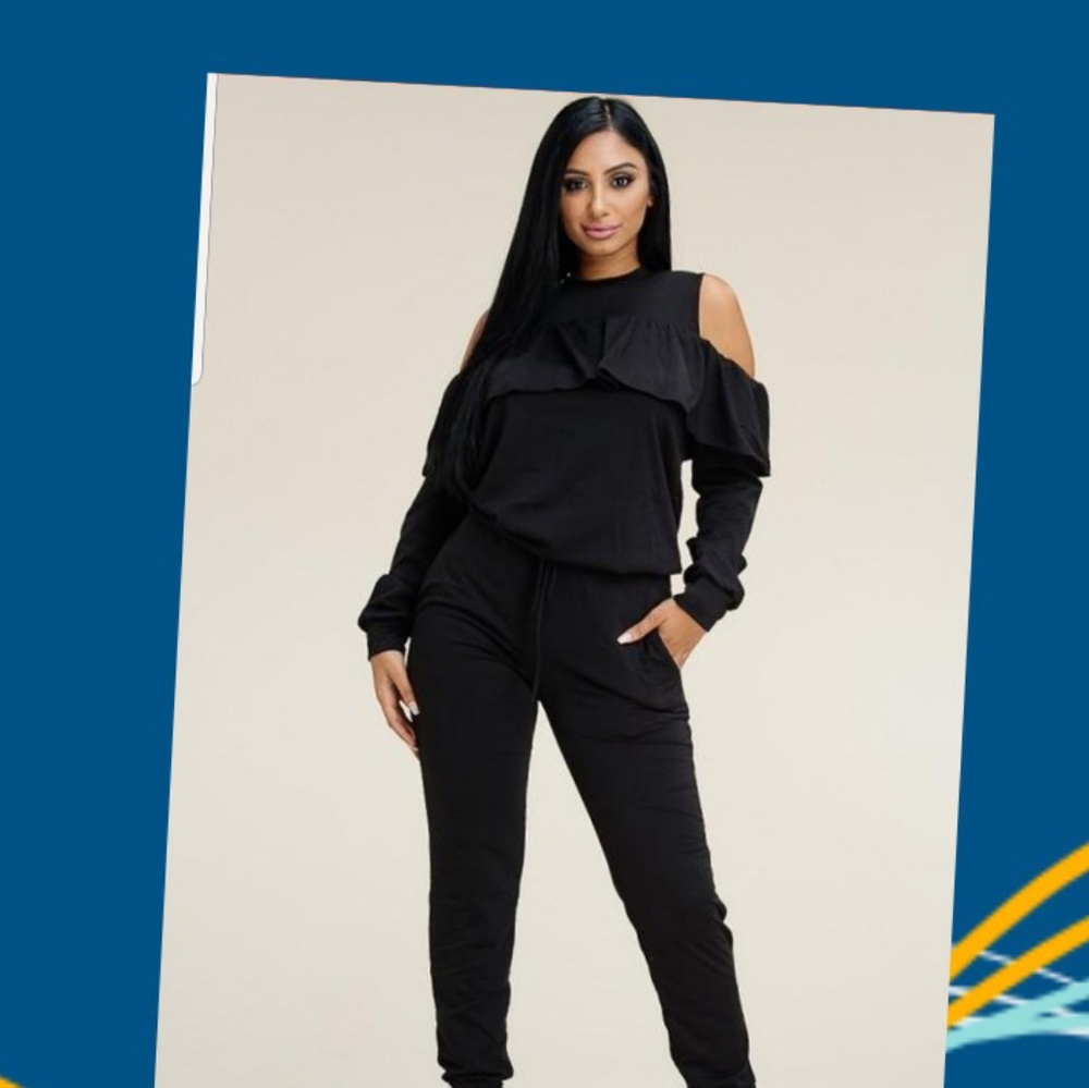 Two Piece Ruffle Jogger Set